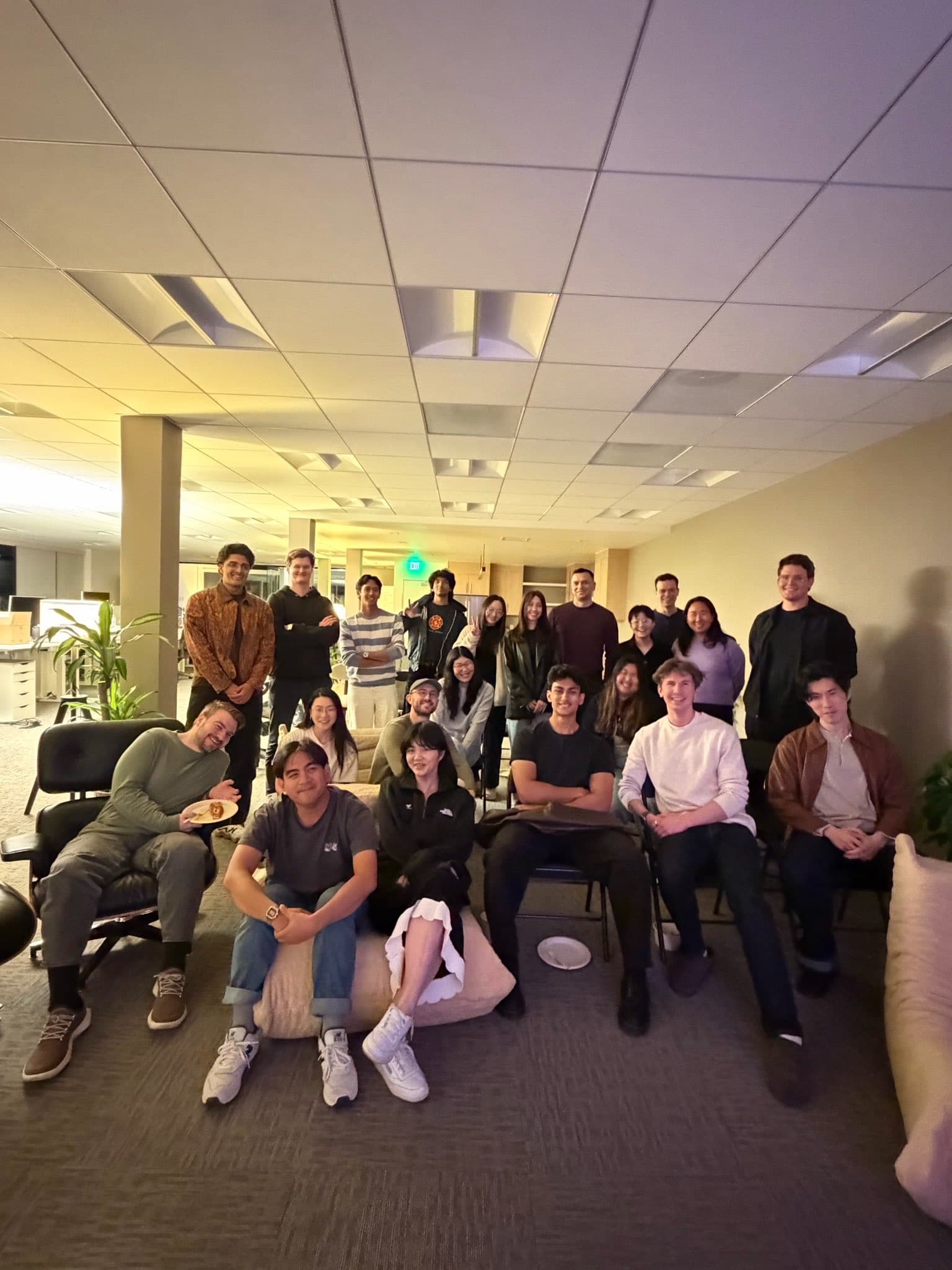 Group photo of a team in the office